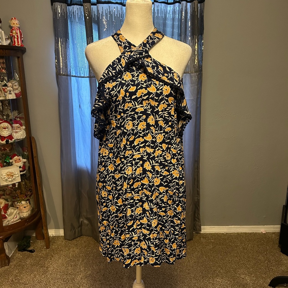 ! Blue Rain Navy and White Floral Dress